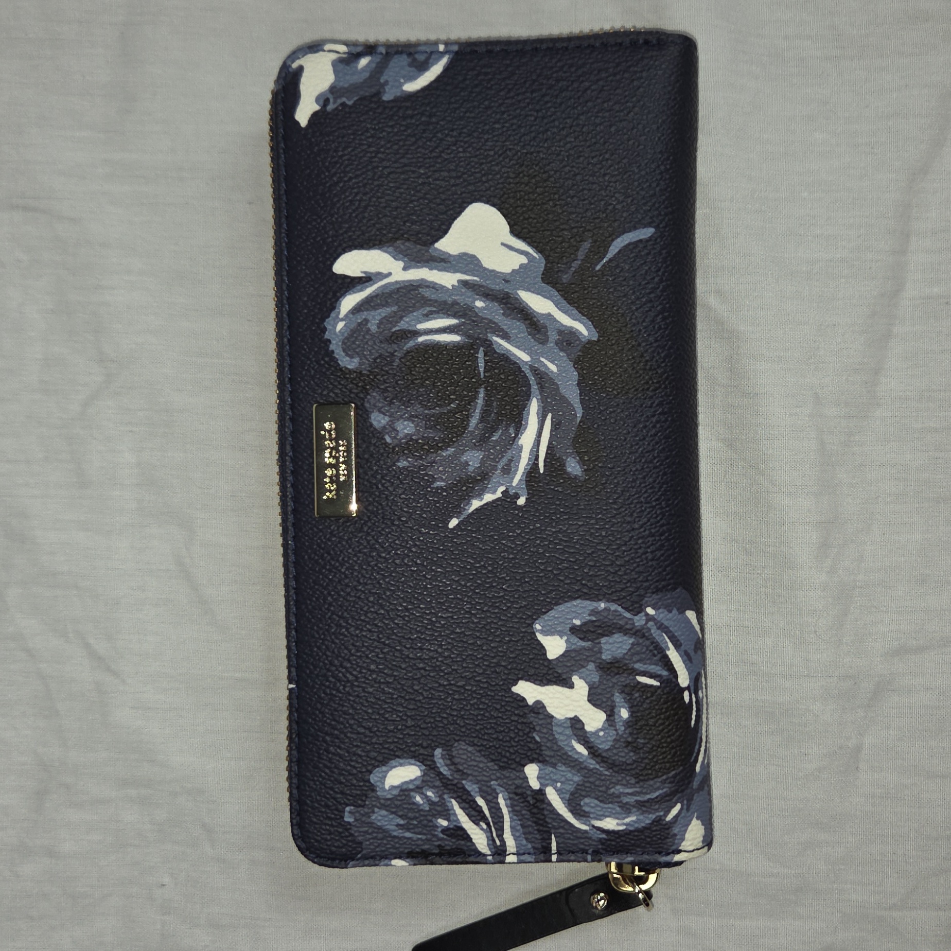 Kate Spade New Midnight Navy Blue Floral Wallet New With Tags